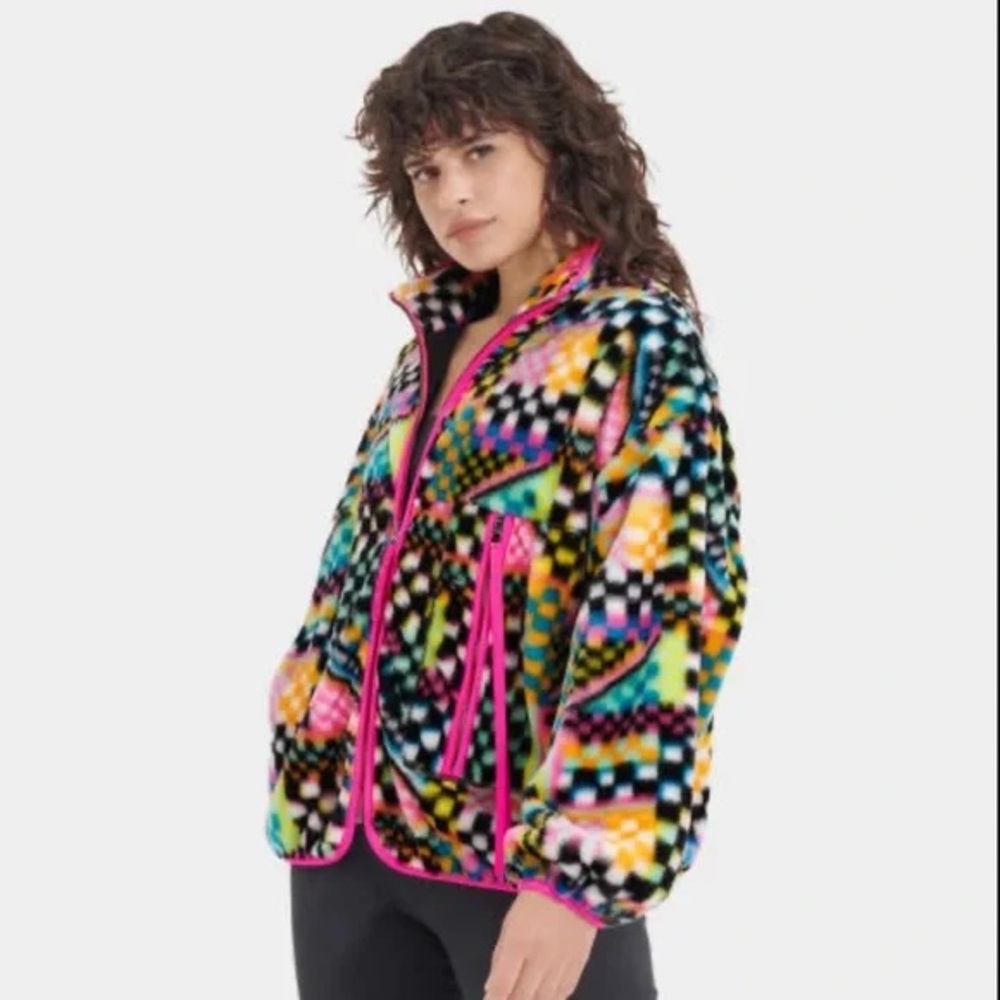 UGG Marlene Faux Fur Jacket  Sz L - Picture 1 of 10